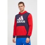 adidas bluză bărbați, culoarea roșu, cu glugă, cu imprimeu IL5656