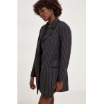 Answear Lab sacou culoarea negru, un singur rand de nasturi, modelator