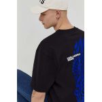 Karl Lagerfeld Jeans tricou din bumbac barbati, culoarea negru, cu imprimeu