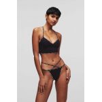 Karl Lagerfeld sutien culoarea negru, bumbac, neted