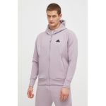 adidas bluză Z.N.E bărbați, culoarea roz, cu glugă, uni IR5231