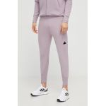 adidas pantaloni de trening Z.N.E culoarea roz, uni IR5214