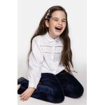 Coccodrillo camasa de bumbac pentru copii culoarea alb
