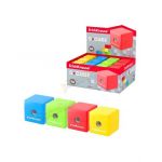 Ascutitoare plastic ErichKrause174 S-Cube cu rezervor mix culoare Engros