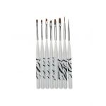 Set 8 pensule gel/acryl zebra W68 Oranjollie