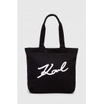 Karl Lagerfeld geanta de bumbac culoarea negru