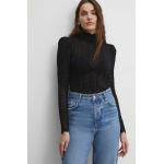 Answear Lab bluza femei, culoarea negru, neted