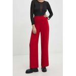 Answear Lab pantaloni femei, culoarea rosu, lat, high waist