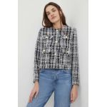 Answear Lab sacou culoarea negru, un singur rand de nasturi, modelator