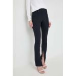 BOSS pantaloni femei, culoarea bleumarin, mulată, high waist 50505972