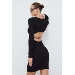 Karl Lagerfeld Jeans rochie din bumbac culoarea negru, mini, drept