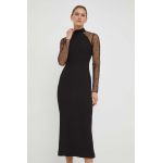 Karl Lagerfeld rochie culoarea negru, midi, mulata