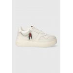 Tommy Jeans sneakers TJW RETRO BASKET FLATFORM CHARM culoarea alb, EN0EN02421