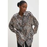 Answear Lab camasa femei, culoarea negru, cu guler clasic, relaxed