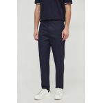 Armani Exchange pantaloni de bumbac culoarea albastru marin, cu fason chinos