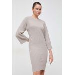 Armani Exchange rochie din bumbac culoarea bej, midi, oversize