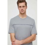 Armani Exchange tricou din bumbac barbati, culoarea gri, cu imprimeu