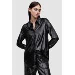 AllSaints camasa Charli femei, culoarea negru, cu guler clasic, relaxed