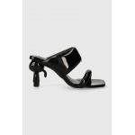 Karl Lagerfeld slapi de piele IKON HEEL femei, culoarea negru, cu toc drept, KL39005A