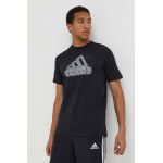 adidas tricou din bumbac bărbați, culoarea negru, cu imprimeu IN6258
