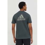 adidas tricou din bumbac bărbați, culoarea verde, cu imprimeu IN6227