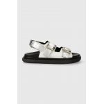 Alohas slapi de piele Harper femei, culoarea argintiu, S00517.25