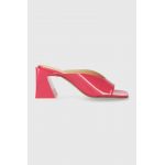 Alohas slapi de piele Tasha femei, culoarea roz, cu toc drept, S100167.33