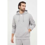 adidas bluză bărbați, culoarea gri, cu glugă, melanj IX3958