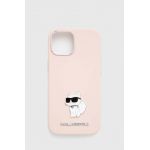 Karl Lagerfeld husă pentru telefon iPhone 15 / 14 / 13 6.1'' culoarea roz