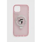 Karl Lagerfeld husă pentru telefon iPhone 15 Plus / 14 Plus 6.7'' culoarea roz