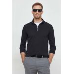 Karl Lagerfeld longsleeve din bumbac culoarea negru, neted