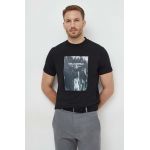Karl Lagerfeld tricou din bumbac barbati, culoarea negru, cu imprimeu