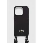 Lacoste husă pentru telefon iPhone 15 Pro 6.1" culoarea negru