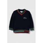 Lacoste pulover pentru copii din amestec de lana culoarea albastru marin, light