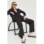 PS Paul Smith pantaloni de lana culoarea negru, drept, high waist
