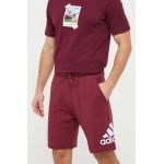 adidas pantaloni scurți din bumbac culoarea bordo IR9987