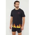 HUGO pijamale de bumbac culoarea negru, cu imprimeu 50510465