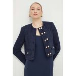 MICHAEL Michael Kors sacou din lana culoarea albastru marin, un singur rand de nasturi, neted