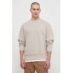 adidas Originals hanorac de bumbac Adicolor Contempo French Terry Crew bărbați, culoarea bej, uni, IR7920