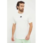 adidas tricou din bumbac bărbați, culoarea bej, cu imprimeu IS2857