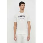 Armani Exchange tricou din bumbac barbati, culoarea alb, cu imprimeu