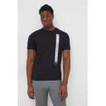 Armani Exchange tricou din bumbac barbati, culoarea negru, cu imprimeu