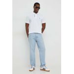 Karl Lagerfeld polo de bumbac culoarea alb, cu imprimeu 541233.745401