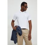 Karl Lagerfeld tricou polo bărbați, culoarea alb, cu imprimeu 541221.745400