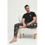 Medicine pijamale de bumbac barbati, culoarea negru, modelator