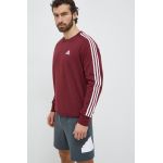 adidas hanorac de bumbac bărbați, culoarea bordo, cu imprimeu  IS1348