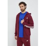 adidas hanorac de bumbac bărbați, culoarea roșu, cu glugă, cu imprimeu  IS1365