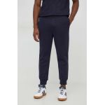 Armani Exchange pantaloni de trening din bumbac culoarea albastru marin, neted