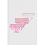United Colors of Benetton chiloti copii 3-pack culoarea roz