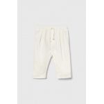 United Colors of Benetton pantaloni bebe culoarea alb, neted